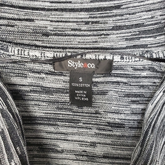 Style & Co. Grey Blk Stripe Cowl Neck Dress Small - Picture 7 of 12